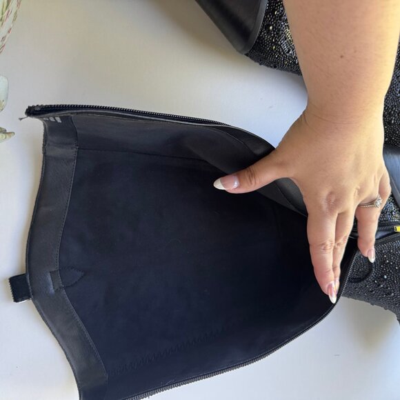 New without Box Western Black Sparkle Rhinestone Wide Calf Cowboy Boots - Picture 11 of 15